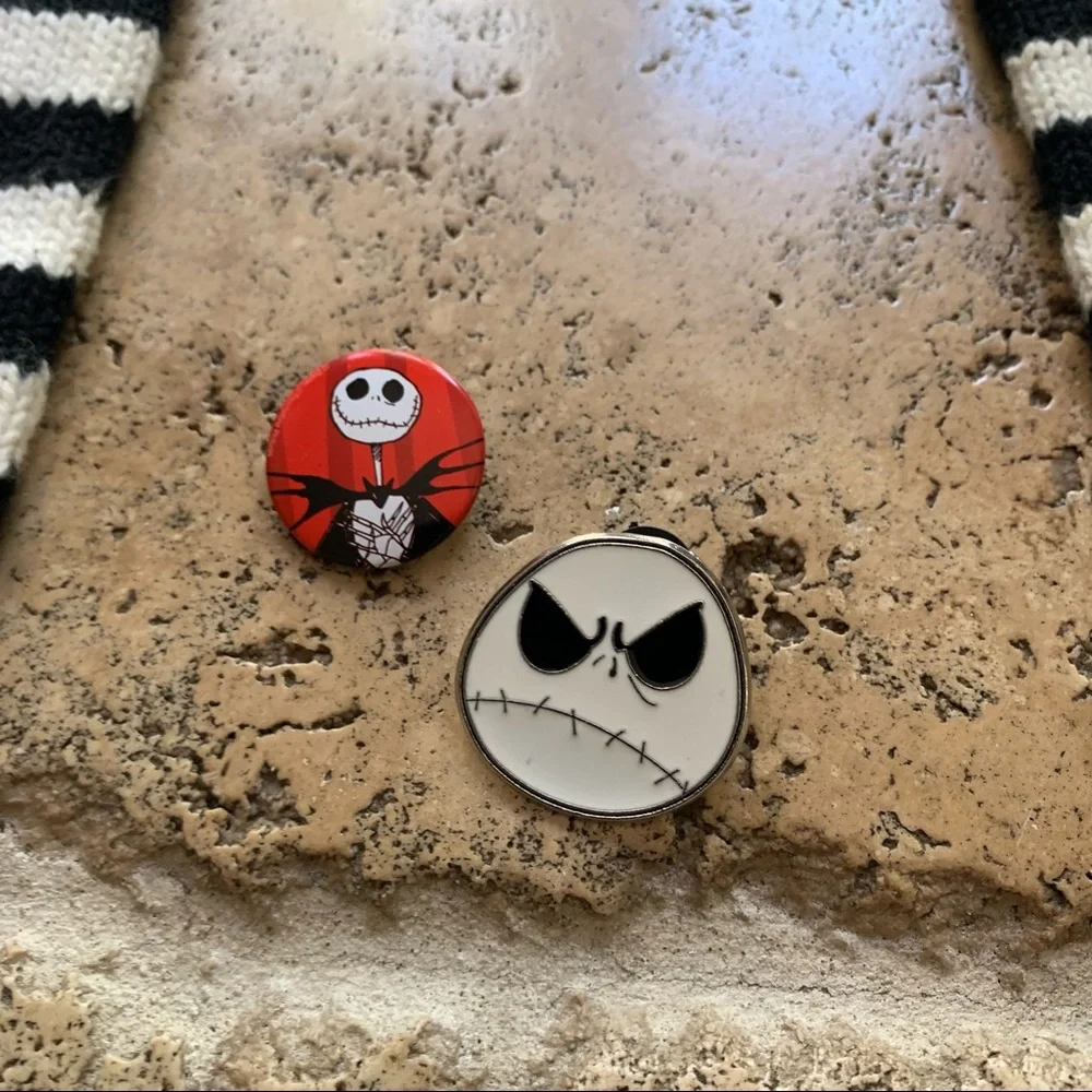 Nightmare Before Christmas Jack Skellington Stripe Gloves Pin Lot Disney